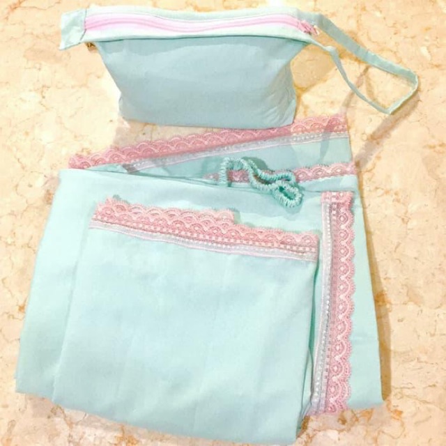 Mukena SILKY Premium Mint Polos