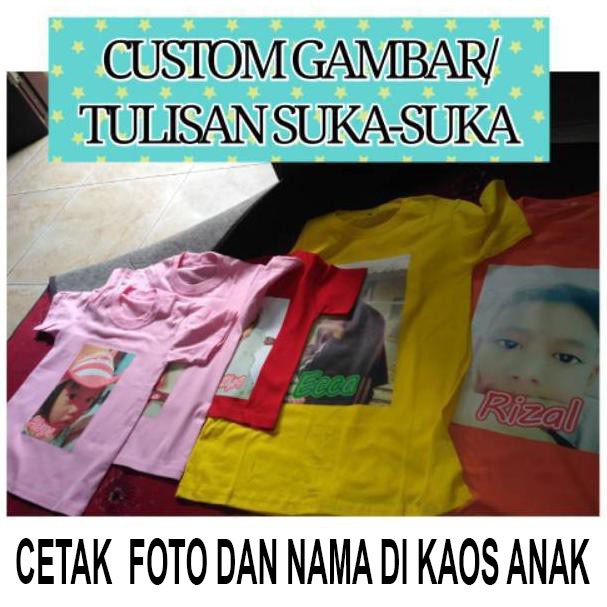 cetak FOTO dan NAMA di kaos bayi dan anak