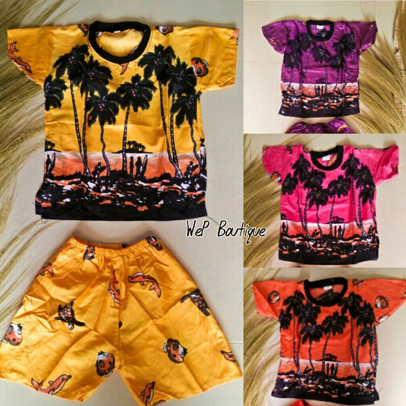 SETELAN ANAK PANTAI KAOS BALI 1-8thn