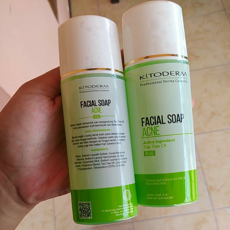 KITODERM FACIAL SOAP ACNE/acne gel/ sabun jerawat/cleanser
