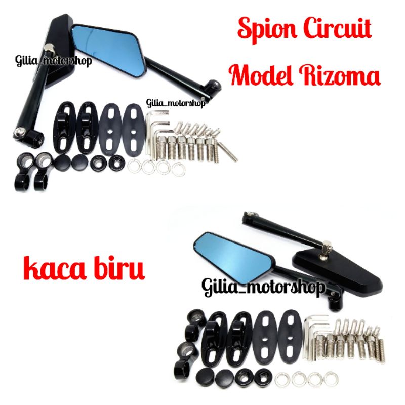 Spion Circuit Cnc Mirror biru  Kaca Spion Circuit Kaca Biru Spion Hitam Universal