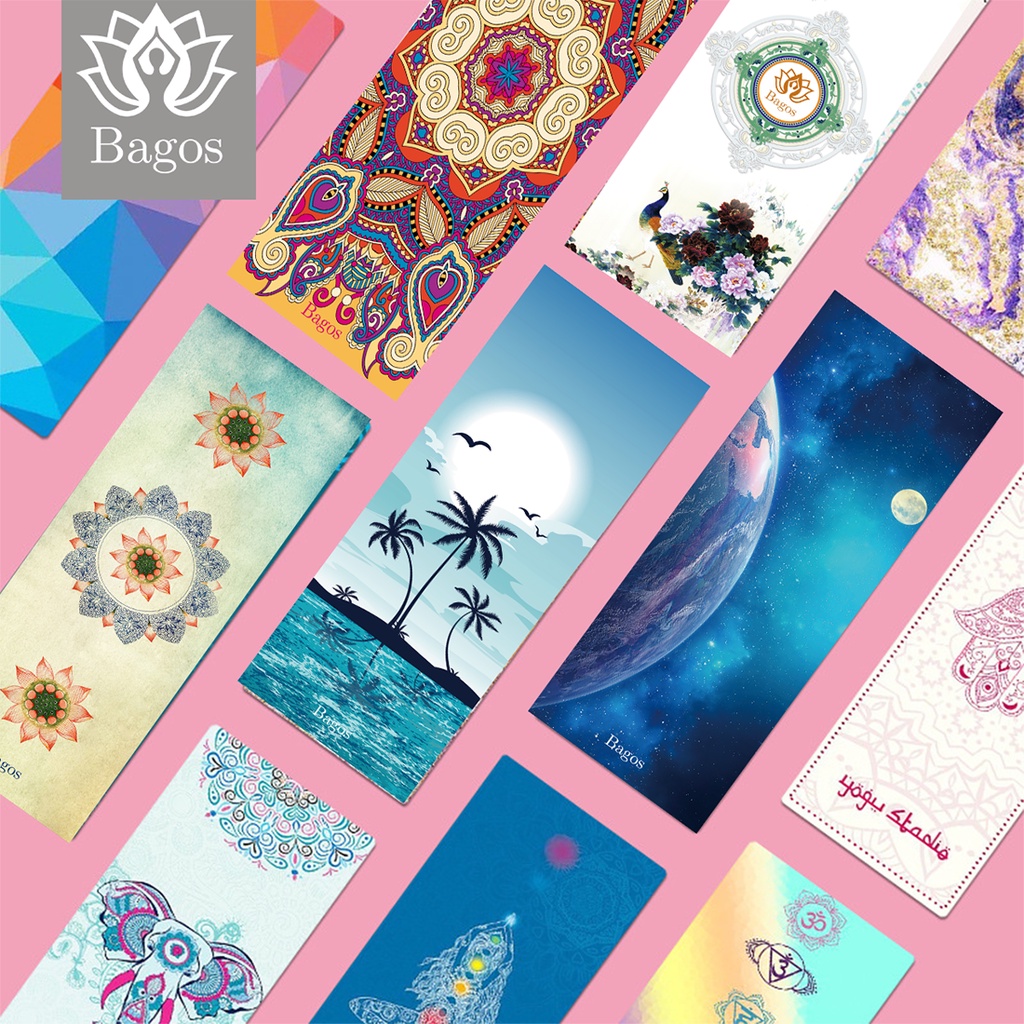 BAGOS Rubber Yoga Mat, berbahan PU Yoga Mat + Ransel Yoga Gratis
