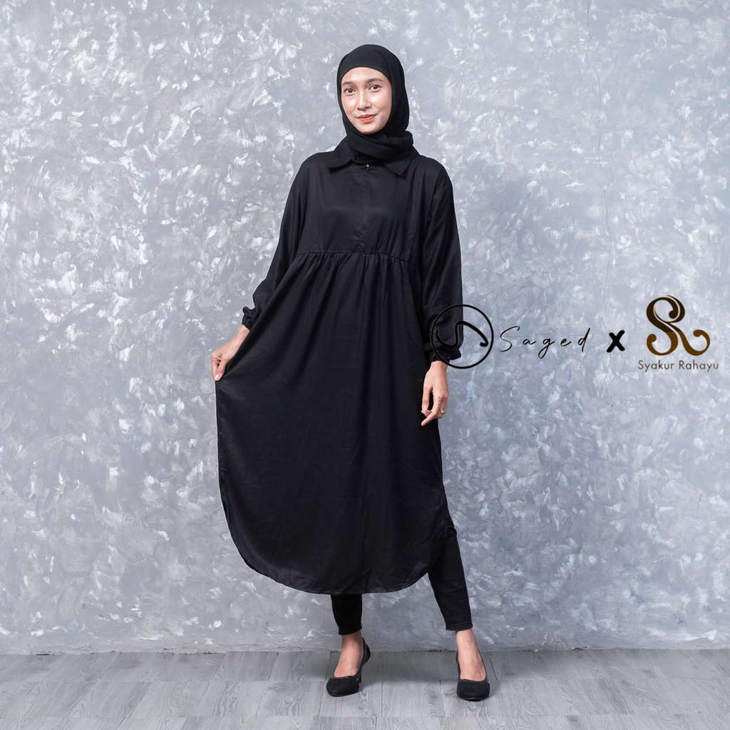 Midi Dress Tunik Busui Friendly Material Rayon Twill  Uniqlo Premium