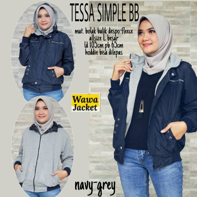 JAKET WANITA TESSA SIMPLE BB OUTDOOR BY WAWA JACKET BTC