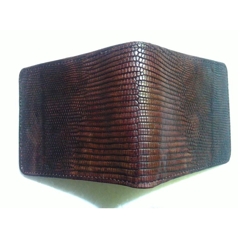 Jual  Dompet Pria Kulit Biawak Asli Kombinasi Kulit Ular Warna Coklat Gelap