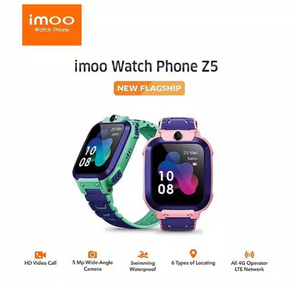 Jual IMOO WATCH PHONE Z5 HD Video Call Waterproof 6 Types of Accurate ...