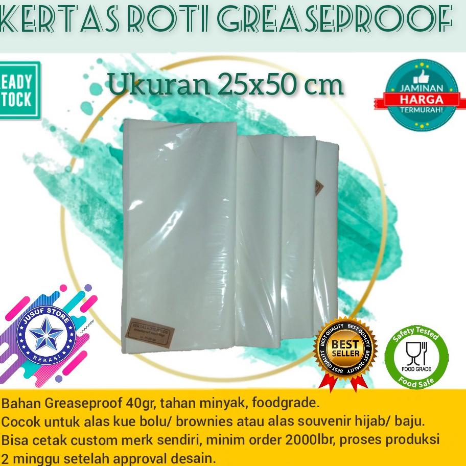 

[PRODUK CKFMW] Kertas Roti Greaseproof Paper/ Kertas Burger/ Roti John uk.25x50 IQJ