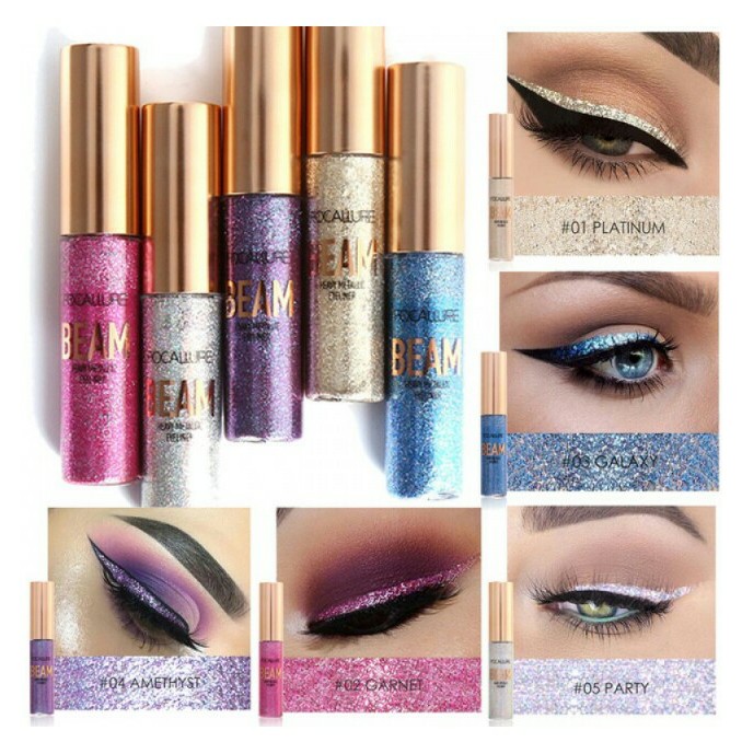 FOCALLURE Heavy Glitter Eyeliner ORI Focallure Warna Glitter Eyeliner