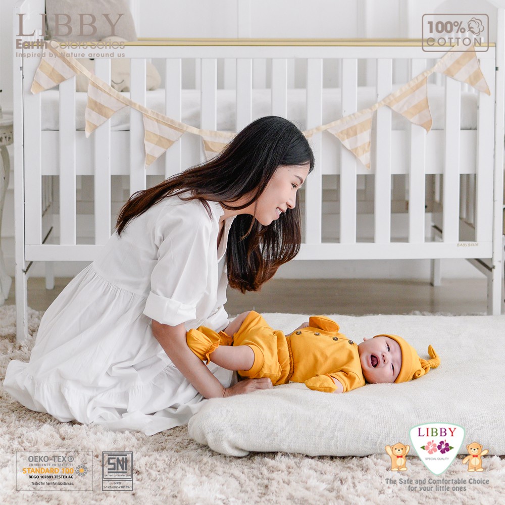 LIBBY Sarung Tangan Bayi Kaos Kaki Baby Newborn Karet Comfy Set Earth Series STK Topi Baby (1pcs/set)