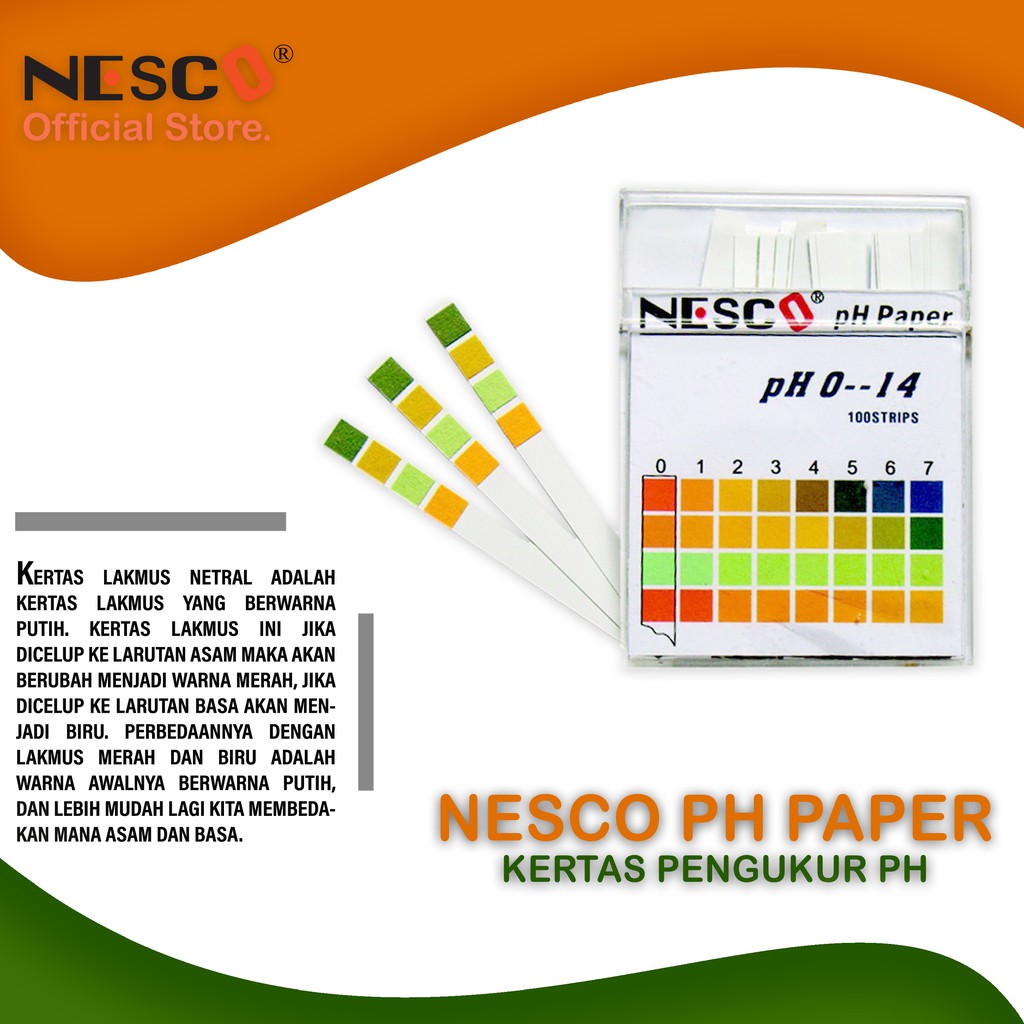 Nesco PH Paper / Kertas Pengukur PH, (100pcs/box), FM, Best Seller