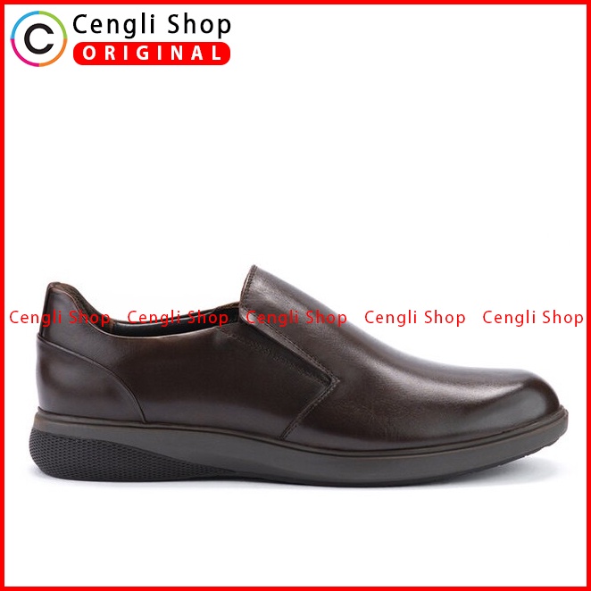 SEPATU SLIP ON KULIT ANDREW PRIA ORIGINAL FORMAL BRANDED COKLAT ANM02