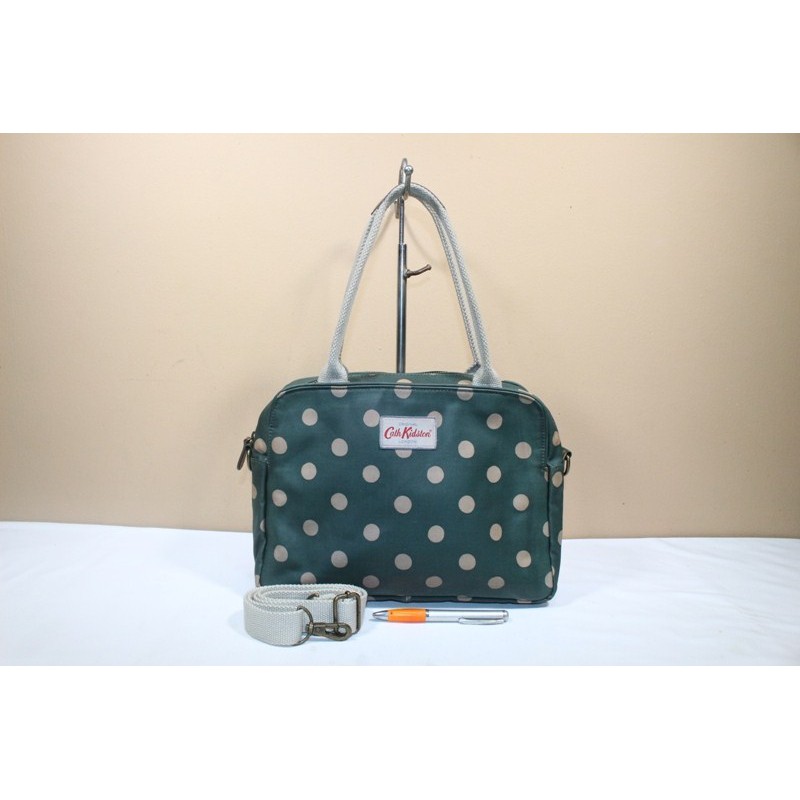 cath kidston green polka dot bag