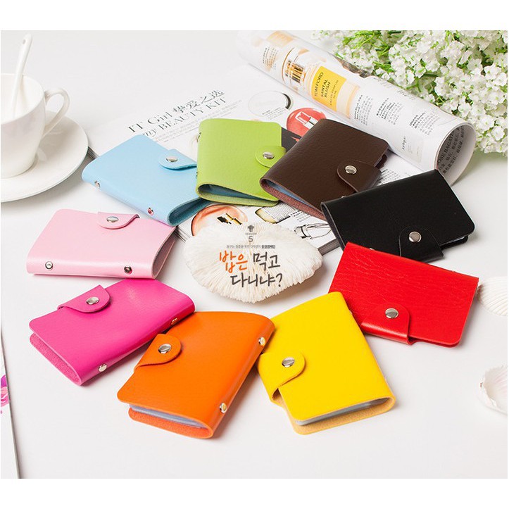 MOGYMOGY HL0028 Dompet Kartu Lipat 24 Slot Card Holder Mini Bahan Kulit