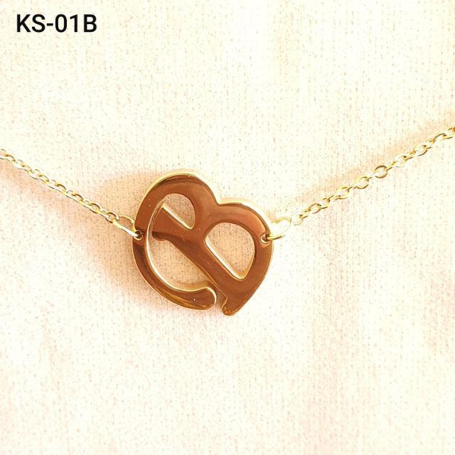 kalung inisial huruf latin titanium anti karat anti luntur kalung titanium GOLD kalung alfabet