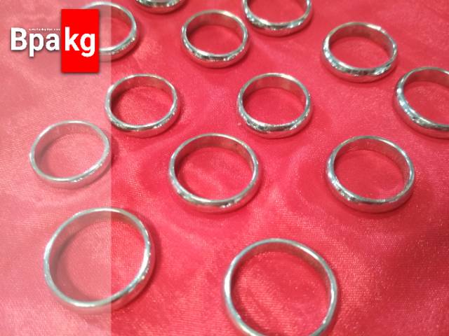 Cincin simple polos # Cincin monel besi putih asli anti karat silver murah cewek cowok keren cantik