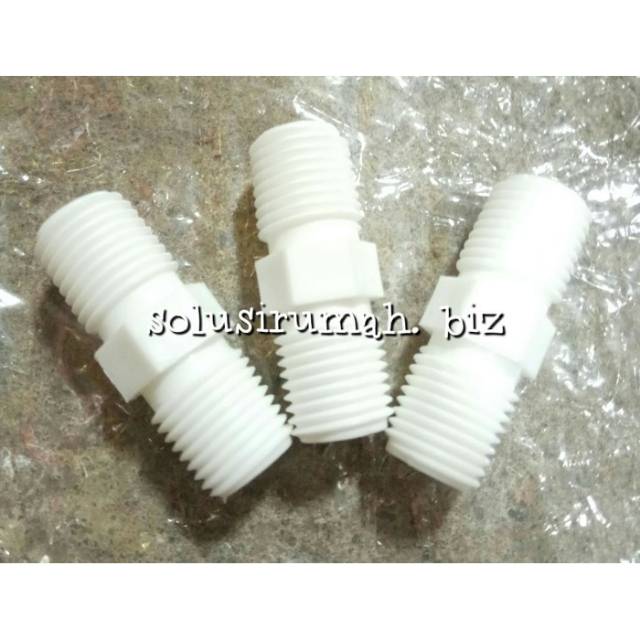 DOUBLE NEPEL 3/8 PVC PUTIH TEBAL