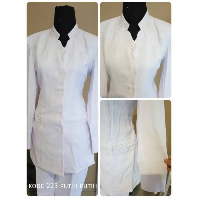 Stelan blazer perawat/putih 223