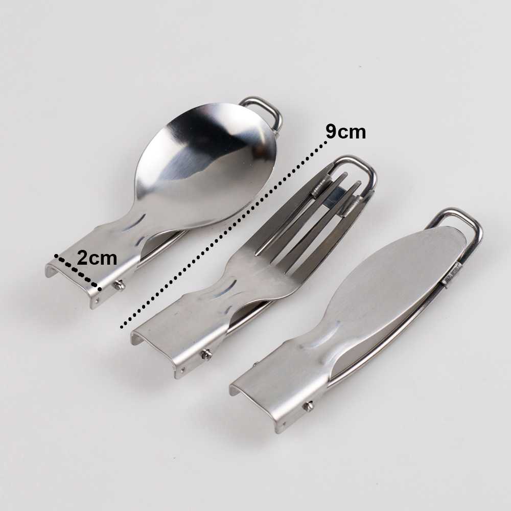 Sendok Garpu Pisau Lipat Portabel Stainless Steel / Set Alat Makan Lengkap Sendok Garpu Pisau Lipat Stainless Steel Premium Anti Karat / Sendok Lipat Travel Camping Outdoor Mini Portable Serbaguna / Alat Makan Travel Trevel Traveling Set Anak Dewasa Murah