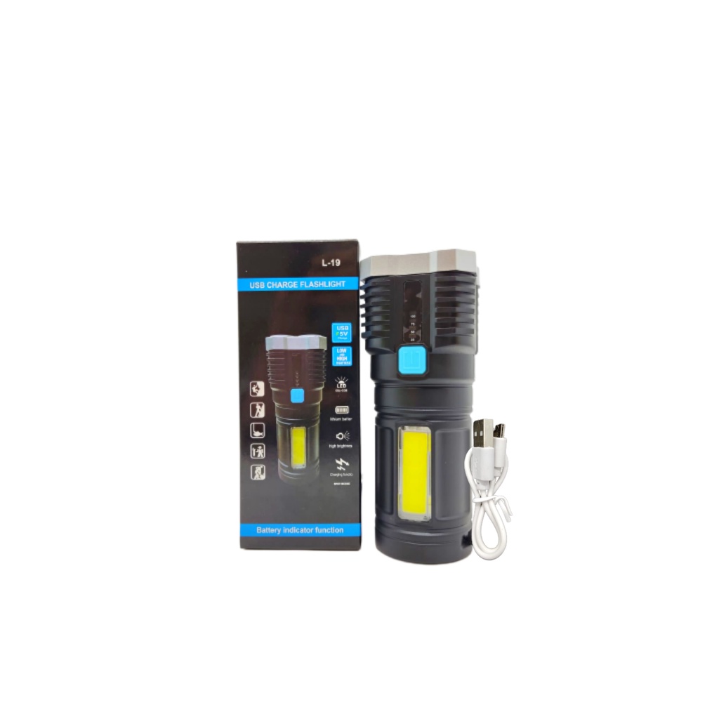 Kiseki Senter 4 Mata L-19/Yh-001| Usb Charge Flashlight | Senter Tangan | Senter Sepeda | Senter Multifungsi | bisa cod