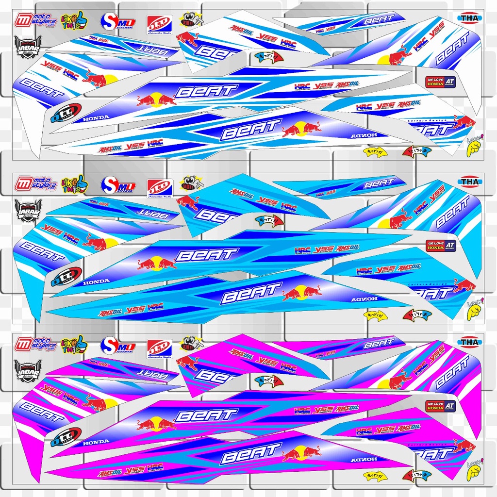 STRIPING VARIASI BODY HONDA BEAT NEW / BEAT STREET MOTIP RACING