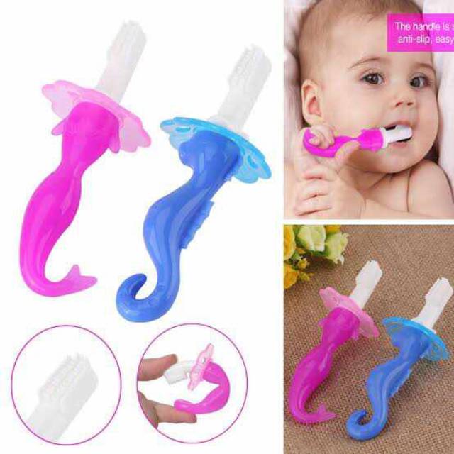 BABY TEETHER/MAINAN GIGITAN BAYI SEA HORSE / MERMAID - SIKAT GIGI BAYI BABY TOOTH BRUSH SEA HORSE / MERMAID BPA FREE