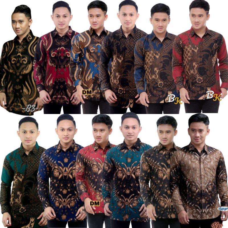 EMEJA BATIK PRIA LENGAN PANJANG SIZE M L XL XXL BSWART BatiK HRB026 Kenongo Hem Panjang PadiI