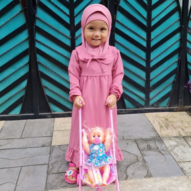 Hallybaba kids -  Gamis Anak 1-5Th Mango Twill Nasyana