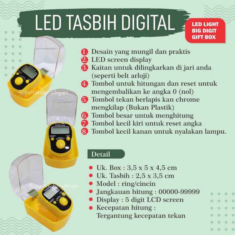 TASBIH DIGITAL MUSLIM DENGAN BOX (TASBIH 1PCS)