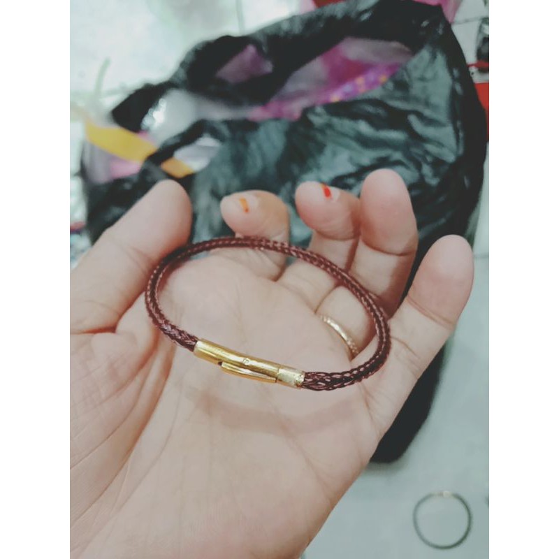 gelang tali kuncian tombol(pencetan)/gelang tali waterproof/gelang kawat anti air 3mm (free 2karet)