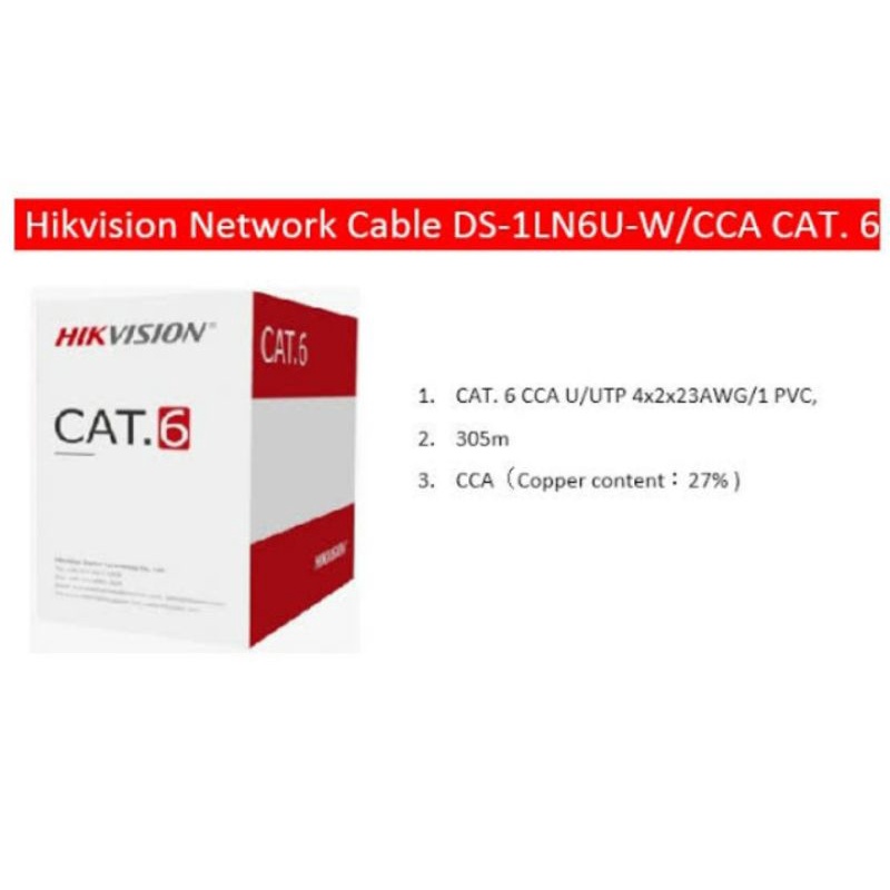 HIKVISION kabel UTP / LAN cat6 CCA