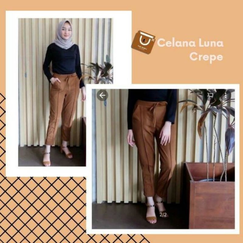 CELANA LUNA CREPE // DOTY BASIC PANTS CELANA MURAH // CREPE CUBIT PREMIUM