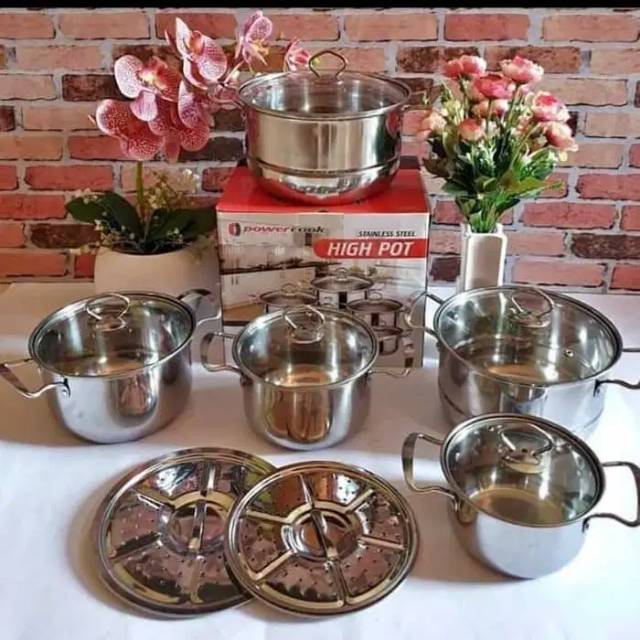 Panci Set Highpot Stainless Steel Super Tebal