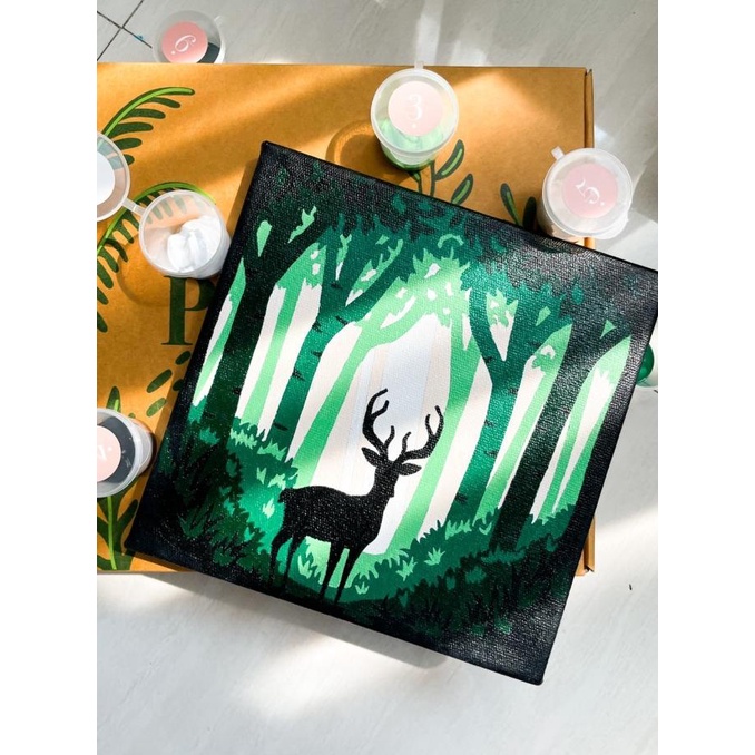 

Paint By Number [Woodland] | ByPainters | 6 Colours | 20x20cm Canvas