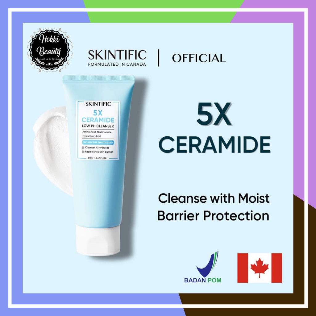 SKINTIFIC - 5X Ceramide Low pH Cleanser Facial Wash Gentle Cleanser For Sensitive Skin 80Ml