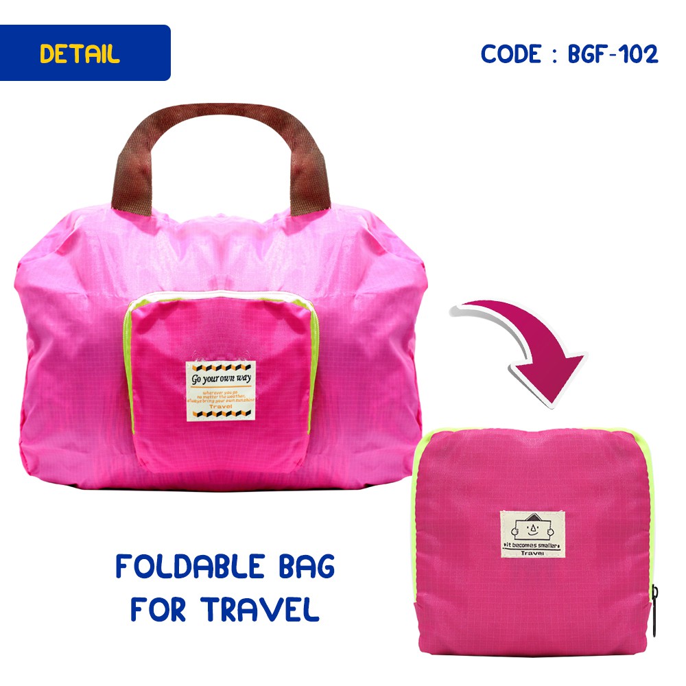 HAPPY TRAVEL Bag - Foldable Travel Bag - Hand Carry - Tas Lipat - Folding Bag Organizer - BGF-102