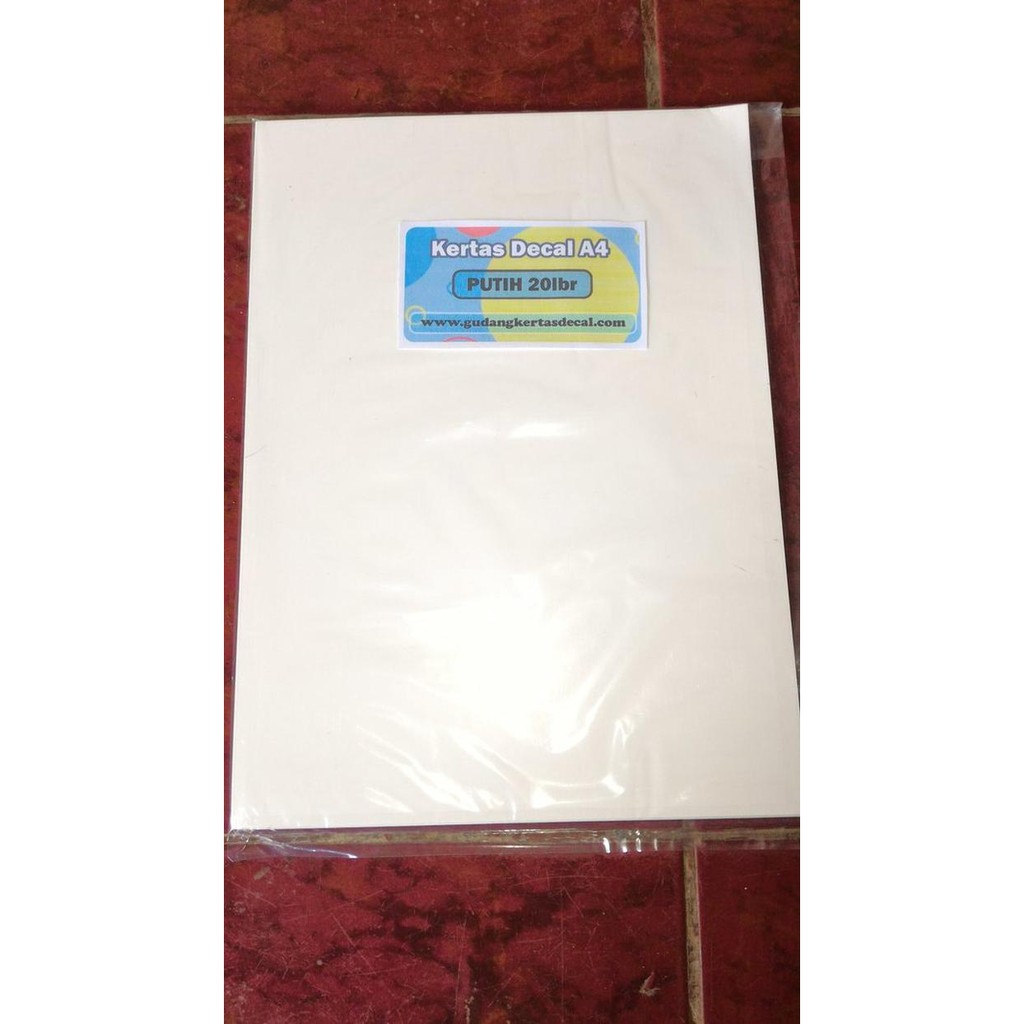 

Kertas Decal A4 Putih - 20lbr last stok