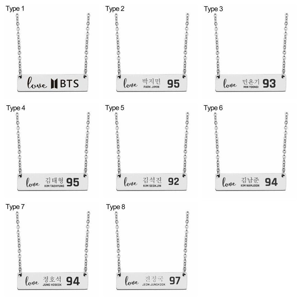 Kalung Nanas BTS ARMY Bangtan Boys Jewellery KPOP Tulisan Inggris