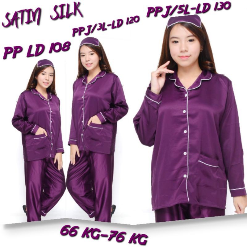 PIYAMA JUMBO/SATIN POLOS/BAJU TIDUR SET LD 120 130 140