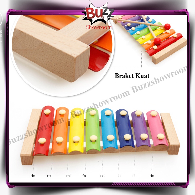 Xylophone Kayu Mainan Musik Bayi Montessori Wood Kulintang Perkusi Xilofon