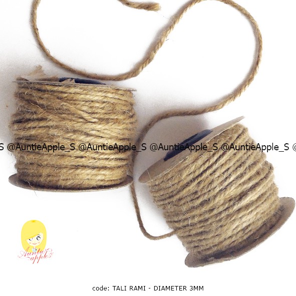 

TALI RAMI 3mm/TALI GONI/TALI VINTAGE/HEMP ROPE/TAMBANG VINTAGE 30 YARD