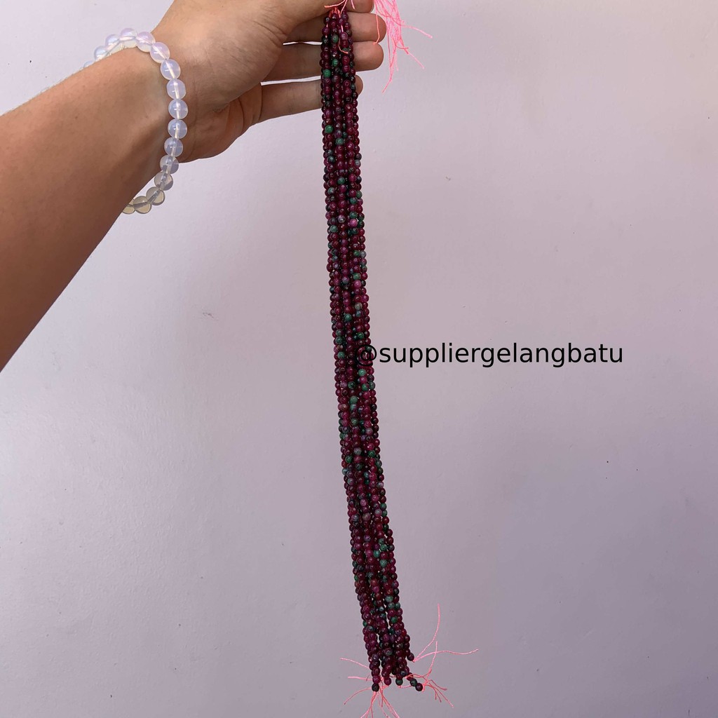 Natural TANZANIA 4mm CUTTING batu manik FACETED bead ruby red bracelet