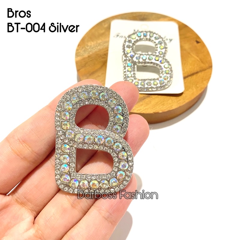 (part 1) Bros Jilbab / Bros Bahu / Bros Dada / Bros Dagu / Bros Kecil / Brooch / Bros Pin / Bros Mewah / Bros Premium / Bros Mutiara / bros button / bros B-BT-004 Silver
