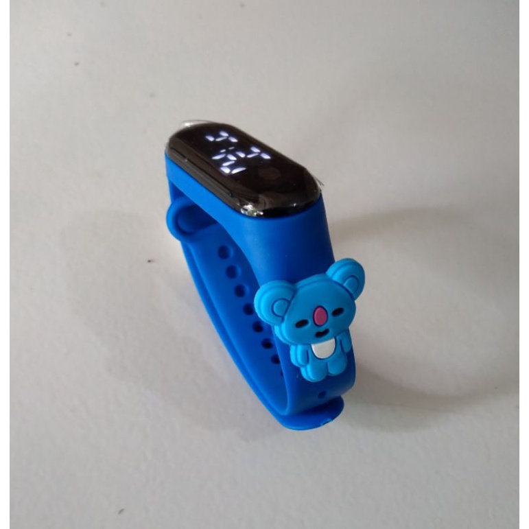 Jam tangan anak Elektronik LED display Tahan Air karakter motif kartun lucu  bahan rubber-Koya