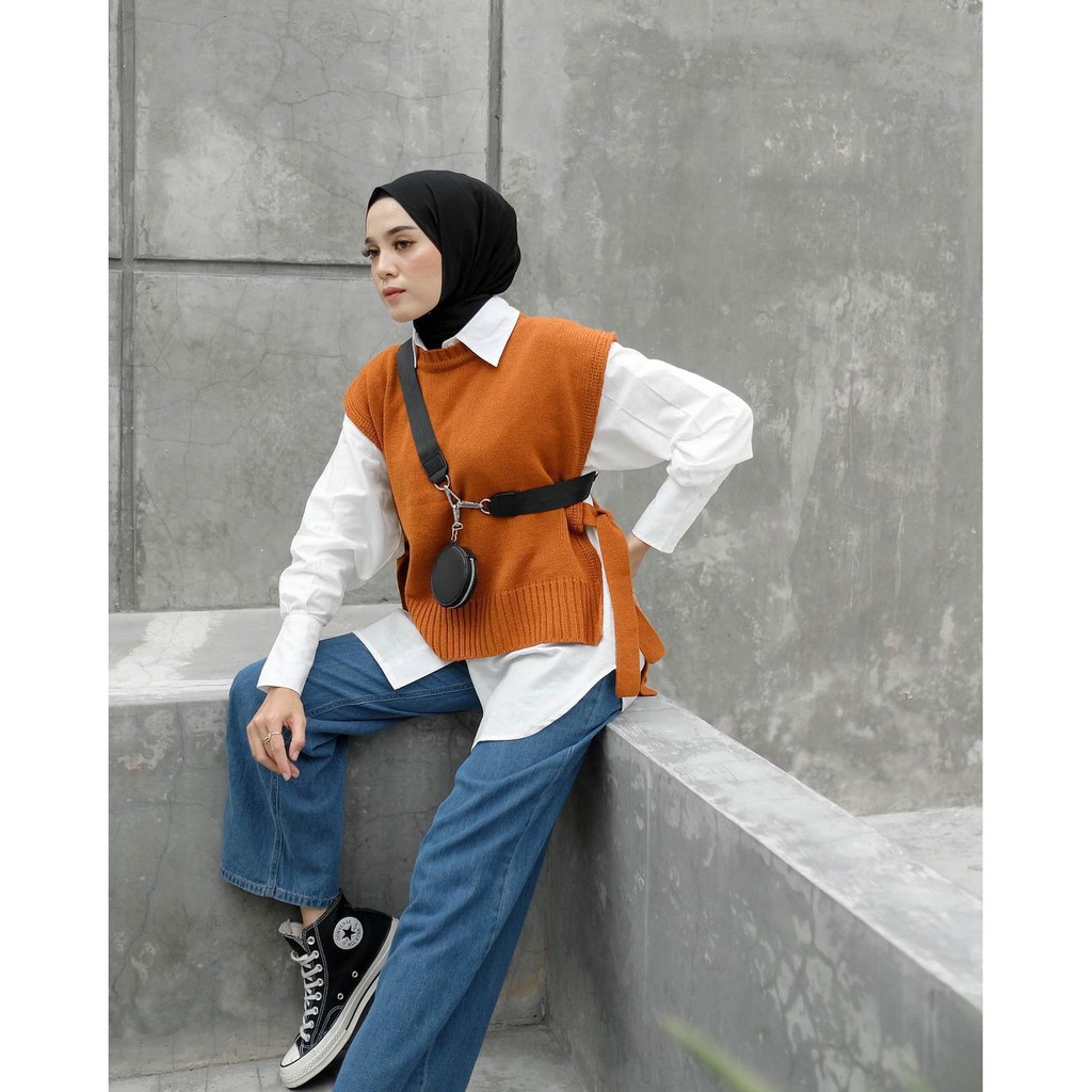 SAHA VEST ROMPI TALI 7 GATE RAJUT WANITA PREMIUM VEST ANDIN BY GALLERAJ.ID