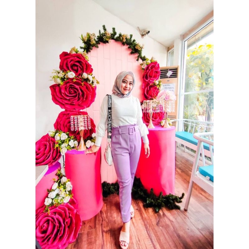 celana zara || kulot zara || zara pants || kulot lilac celana lilac