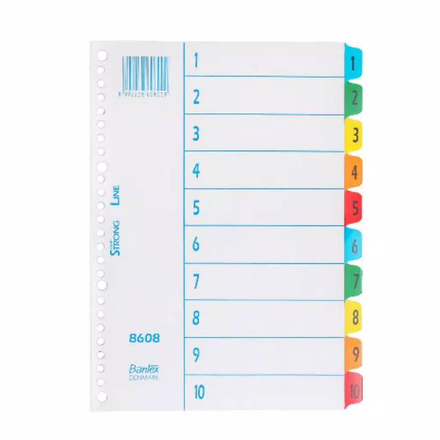 

Bantex Index (110) 26 Holes For Multiring Binder B5 8608 00