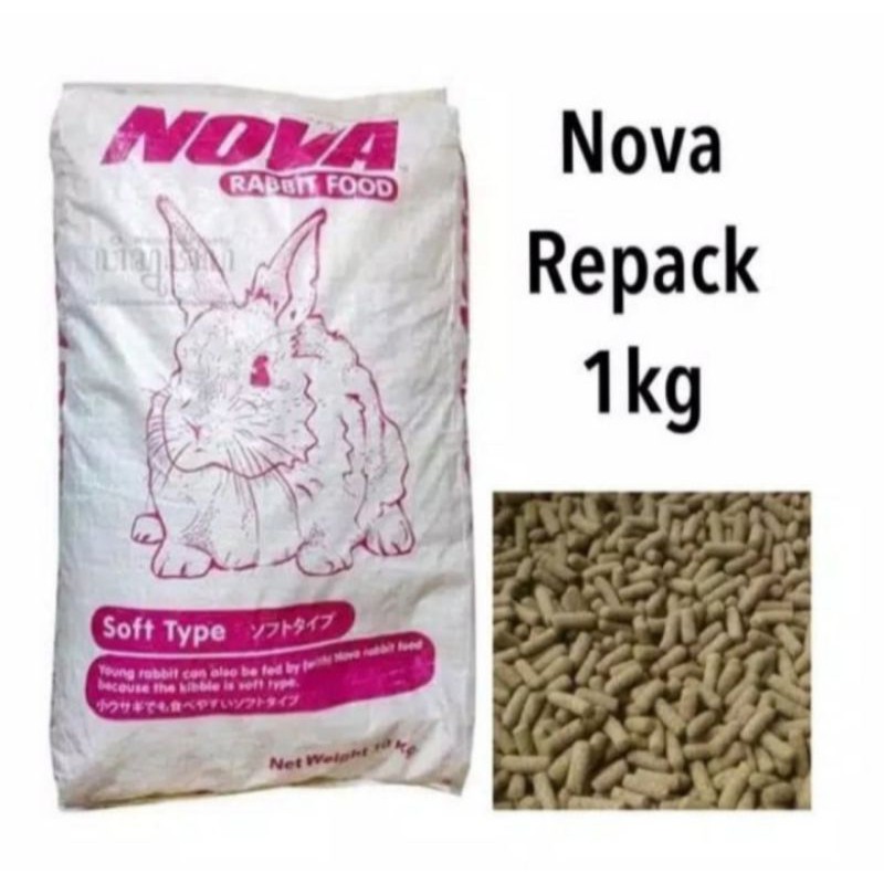 makanan kelinci nova alfafa rabbit food - repack 1 kg