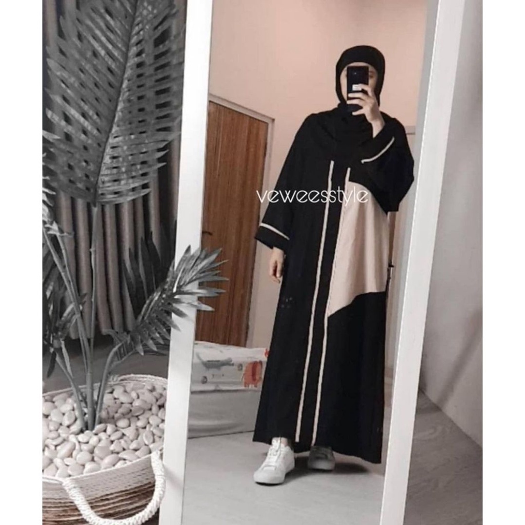 murah gamis turkey-jubah turkey- busana muslim - abaya remaja terbaru-abaya arab kekinian-abaya turki terbaru-motif PUTIH tangan karet (BR283)