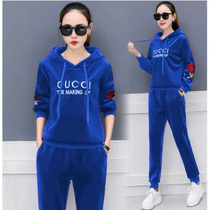 Baju Setelan NYC Cewek Stelan Wanita Warna  Fanta Biru  