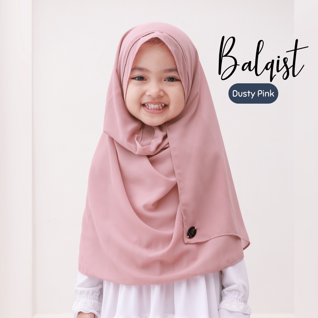 Hijab Pasmina Instan Anak Balqist Terbaru Dusty Pink